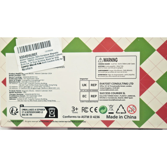 24 Day Christmas Advent Calendar 100pcs Magnetic Blocks Building Set Kids Gift - Picture 3 of 3